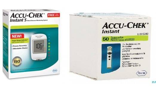     			Glucometer Accu-Chek Instant S Blood Glucometer With 50 Strips