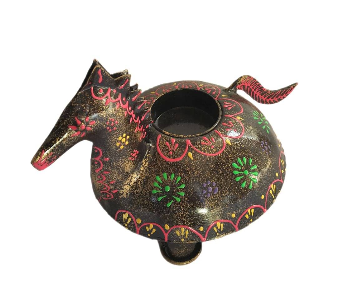 Mahaveer Handicrafts Multicolour Table Top Iron Tea Light Holder - Pack of 1 Mahaveer Handicrafts Multicolour Table Top Iron Tea Light Holder - Pack of 1