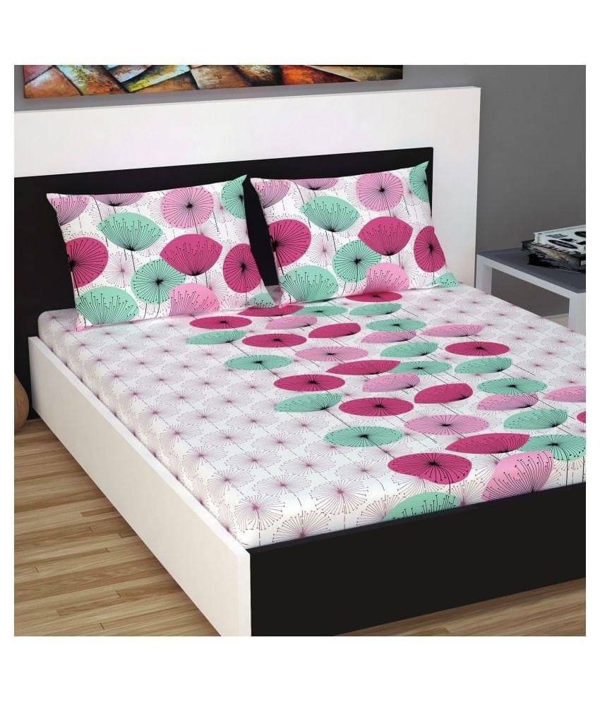 DIVINE CASA Cotton Double Bedsheet ( Pink ) DIVINE CASA Cotton Double Bedsheet ( Pink )