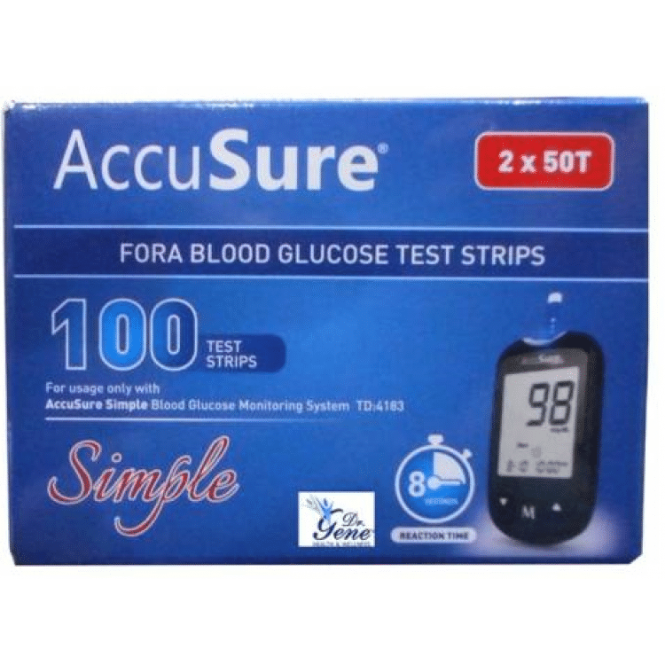    			ACCUSURE Simple 100 Sugar Test Strips