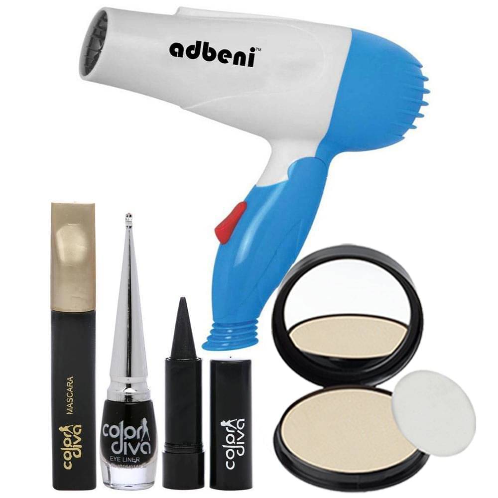 Adbeni Makeup Set With Hai Dryer Combo Makeup Kit Pack of 5 Adbeni Makeup Set With Hai Dryer Combo Makeup Kit Pack of 5