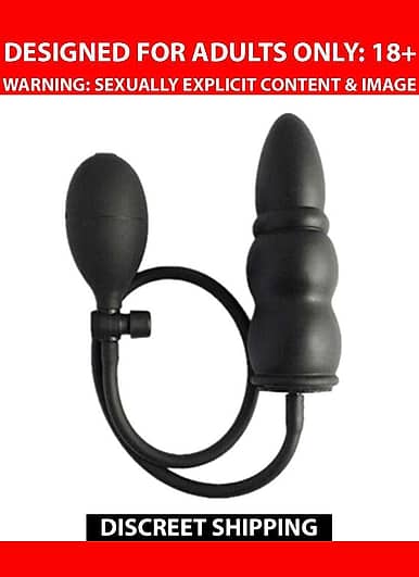 Black Inflatable Butt Plug Dildo Air Pump Butt Sex Toys Masturbator