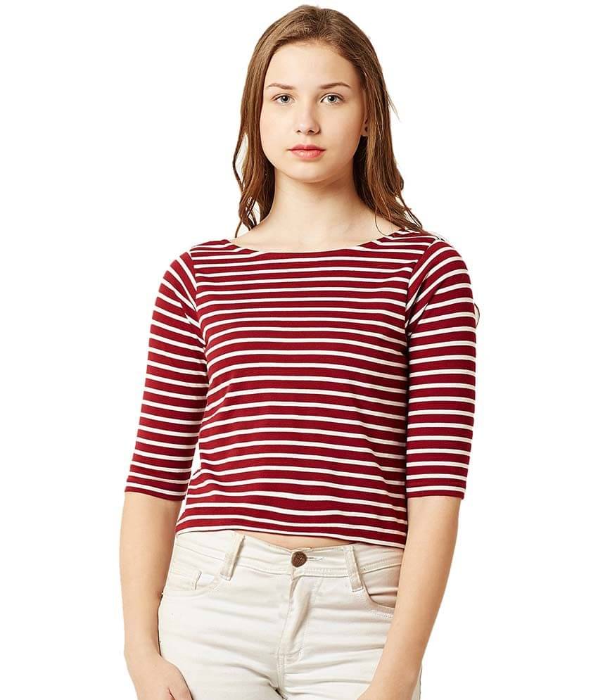     			Miss Chase Cotton Crop Tops - Multicolor