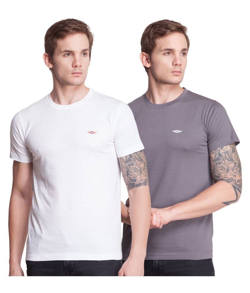     			Force NXT Pack of 2 Cotton Regular Fit Men's T-Shirt ( Multicolor )