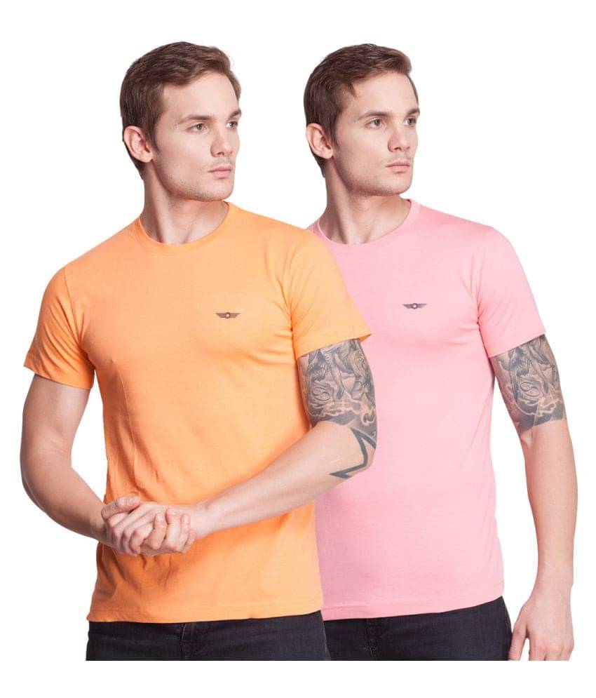     			Force NXT Pack of 2 Cotton Regular Fit Men's T-Shirt ( Multicolor )