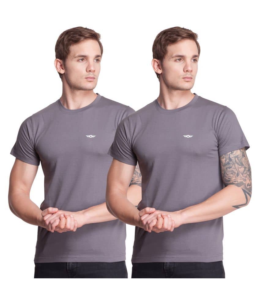 Force NXT Pack of 2 Cotton Regular Fit Men's T-Shirt ( Multicolor )