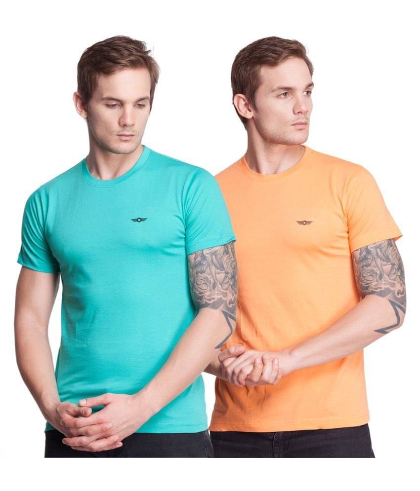 Force NXT Pack of 2 Cotton Regular Fit Men's T-Shirt ( Multicolor ) Force NXT Pack of 2 Cotton Regular Fit Men's T-Shirt ( Multicolor )