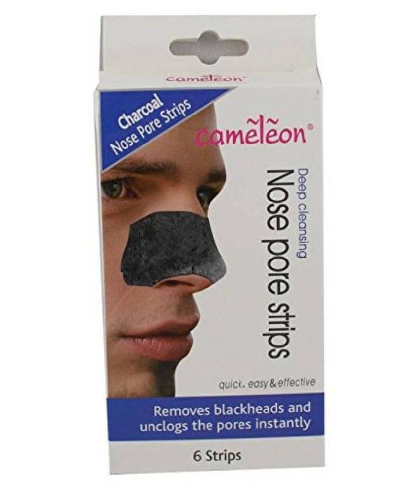     			Cameleon Charcoal Nose Pore strips For Men & Woman Wax Strips for 6 Pcs