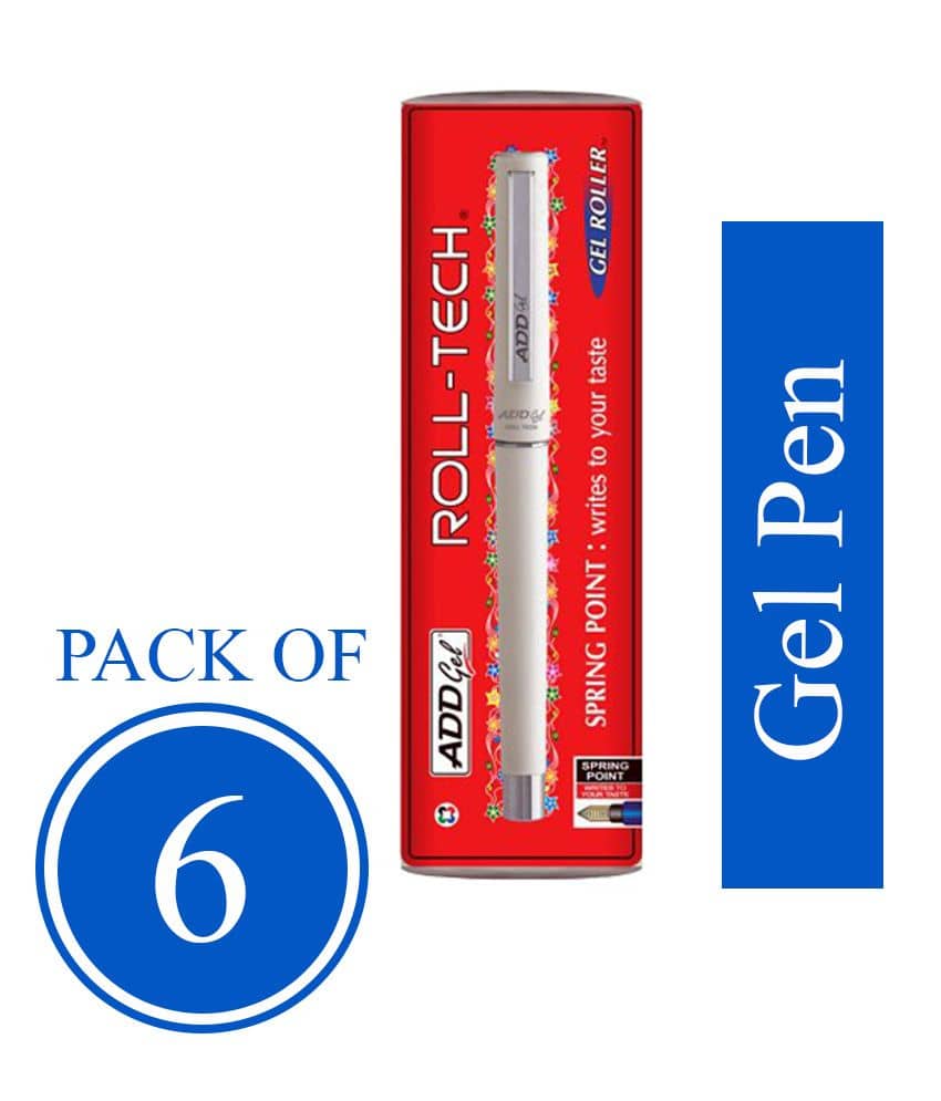 Add Gel Roll-Tech Gel Roller Pen - Black Set of 6