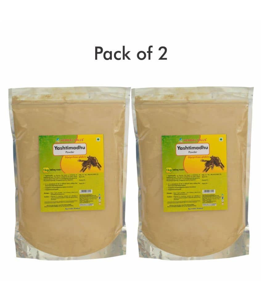 Herbal Hills Yashtimadhu Powder - 1 kg powder - Pack of 2 Powder 1 mg