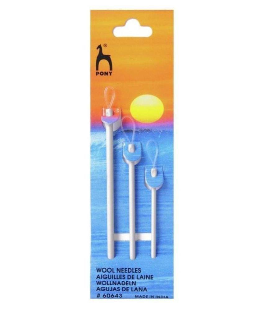 Pony Aluminium Wool Needles Sewing Knitting Craft With Large Eye Loops Set Of 3 Pony Aluminium Wool Needles Sewing Knitting Craft With Large Eye Loops Set Of 3