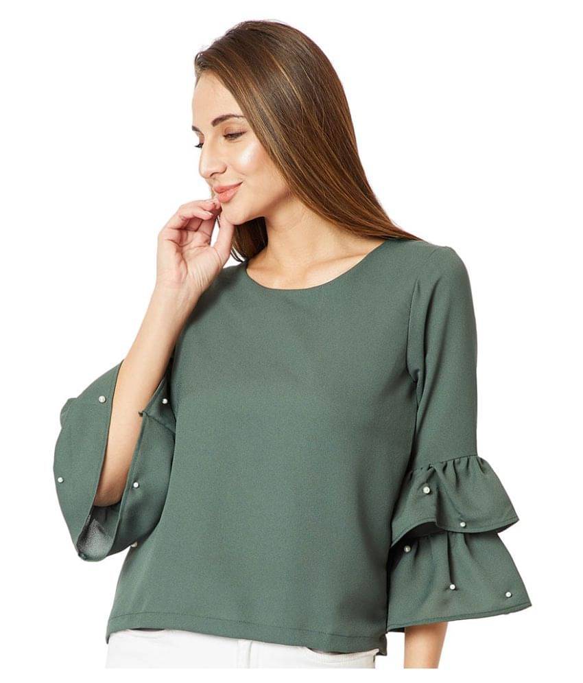 Miss Chase Women's Crepe Regular Top ( Green ) Miss Chase Women's Crepe Regular Top ( Green )