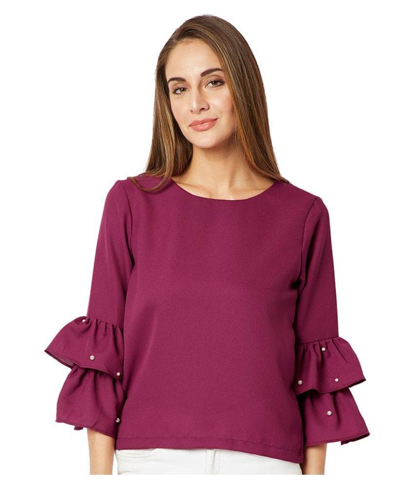 Miss Chase Women's Crepe Regular Top ( Maroon ) Miss Chase Women's Crepe Regular Top ( Maroon )