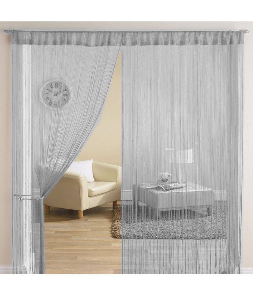 Homefab India Others Semi-Transparent Eyelet Door Curtain 7ft (Pack of 2) - Grey Homefab India Others Semi-Transparent Eyelet Door Curtain 7ft (Pack of 2) - Grey