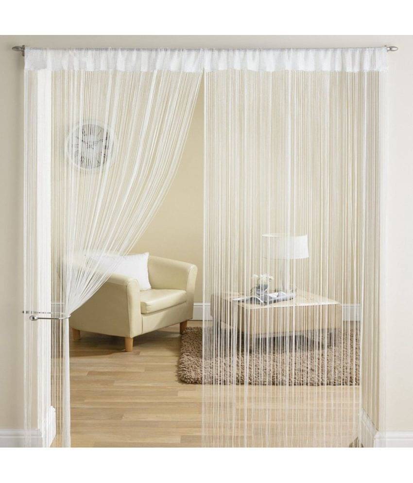     			Homefab India Others Semi-Transparent Eyelet Door Curtain 7ft (Pack of 2) - White