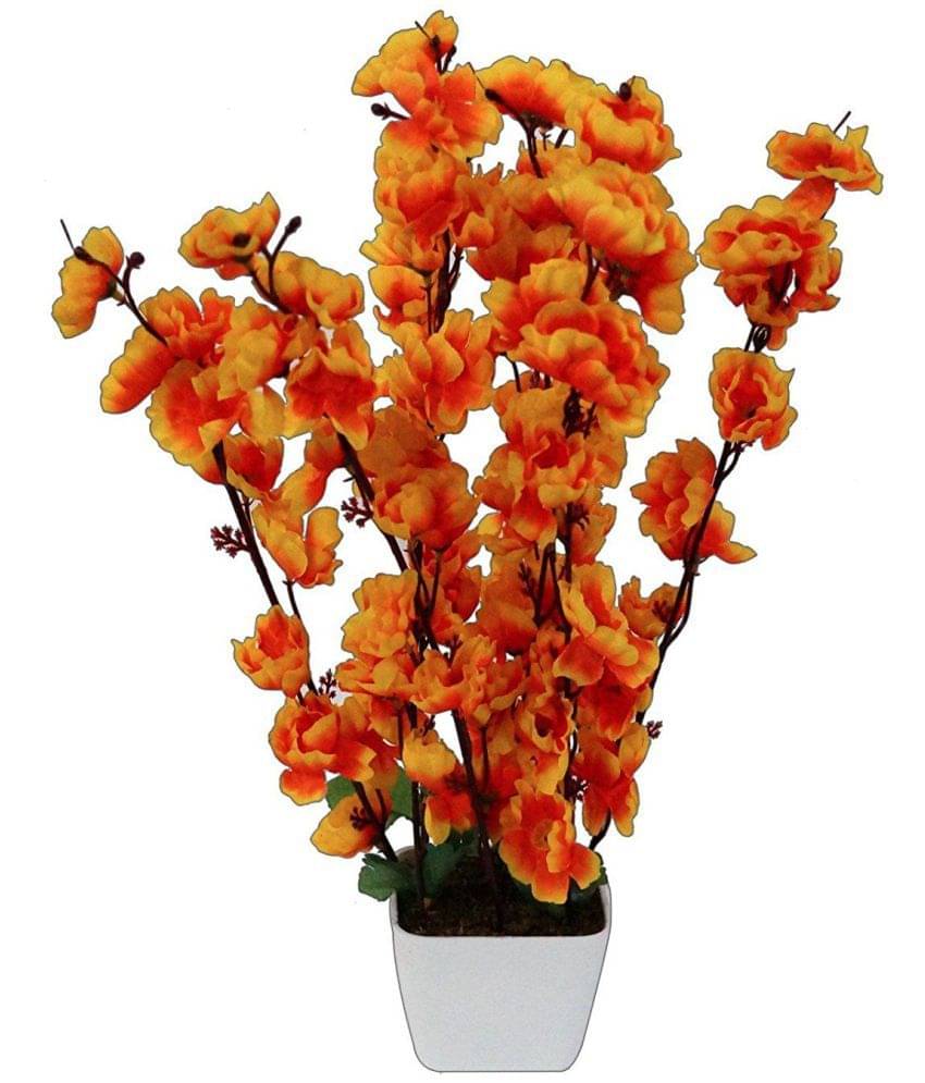 YUTIRITI Orchids Orange Artificial Flowers Bunch - Pack of 1 YUTIRITI Orchids Orange Artificial Flowers Bunch - Pack of 1