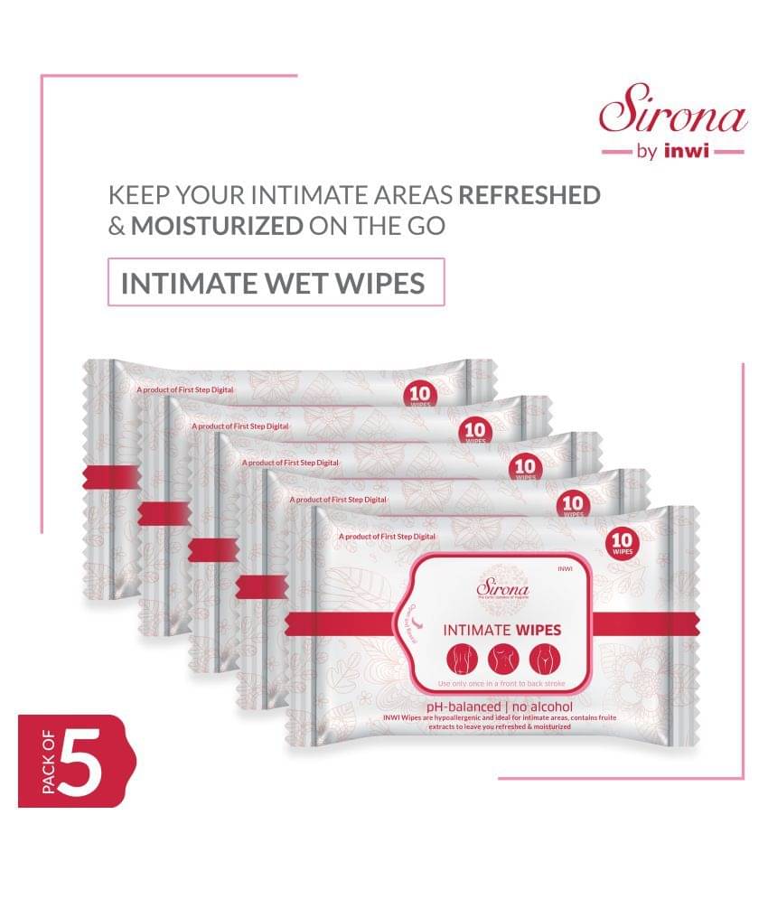     			Sirona Natural Intimate Wipes - 50 Wipes with Aloe Vera Extracts | Protects Against Odour, Dryness, Itchiness & Irritation