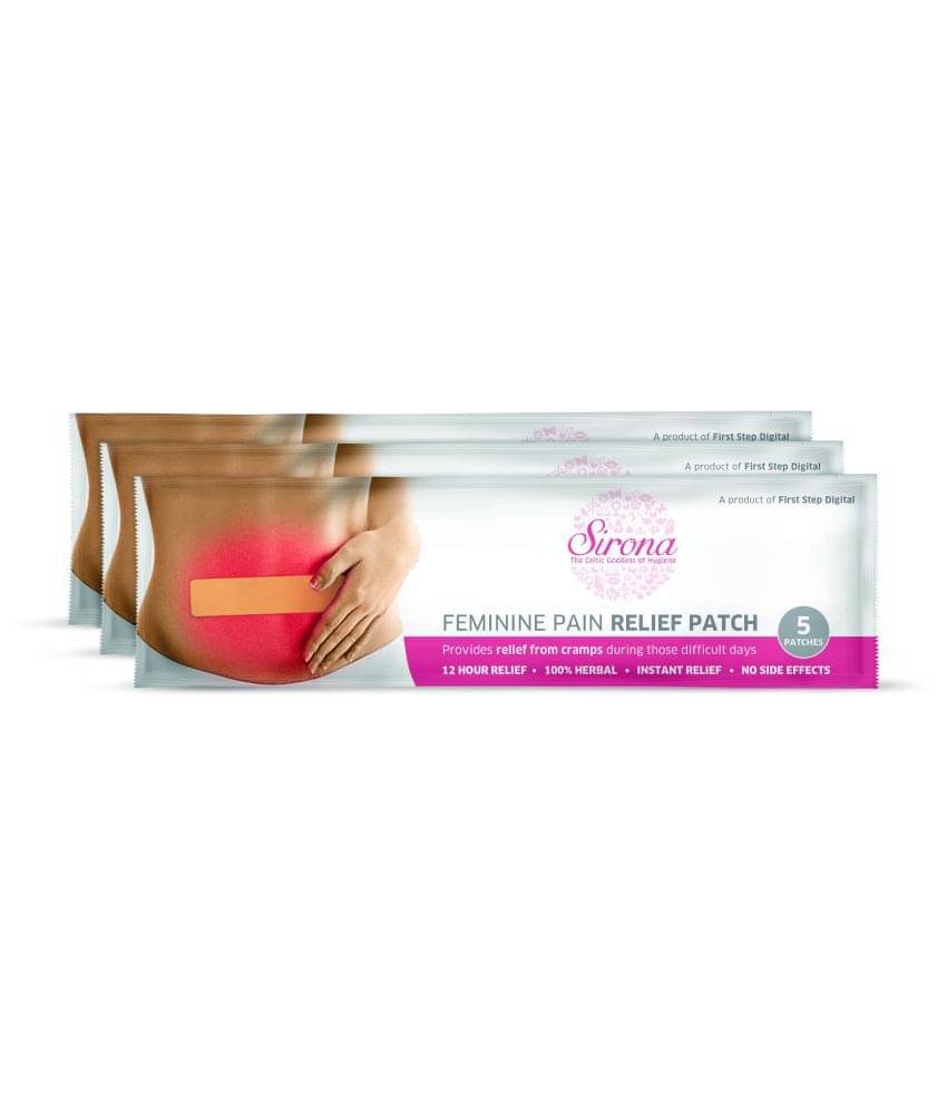 Sirona Herbal Period Pain Relief Patches - Pack of 15 | Instant Relief from Menstrual Cramps | No Chemical Actives Sirona Herbal Period Pain Relief Patches - Pack of 15 | Instant Relief from Menstrual Cramps | No Chemical Actives