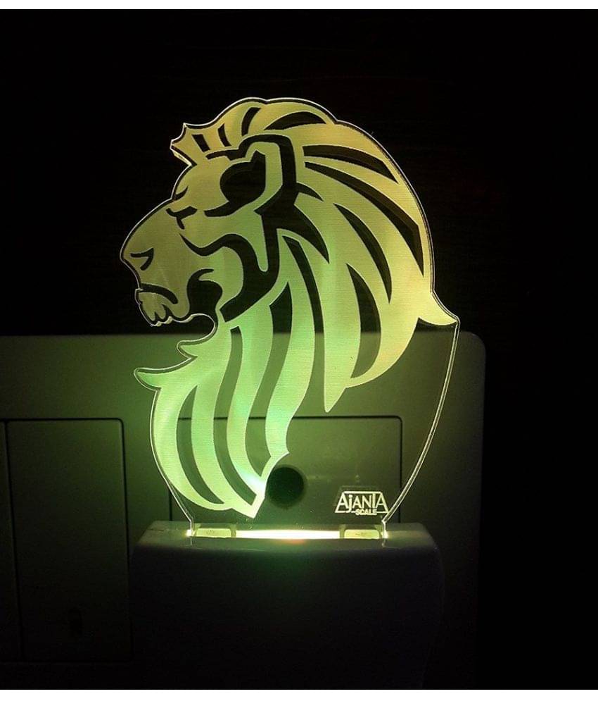     			Ajanta Lion Face code 2054 3D Night Lamp Multi - Pack of 1