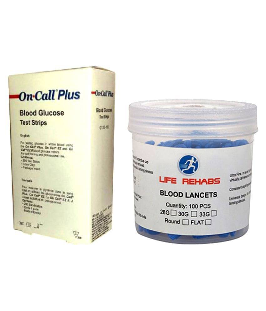     			On Call Plus 200 Strips With Life Rehabs 100 Lancets