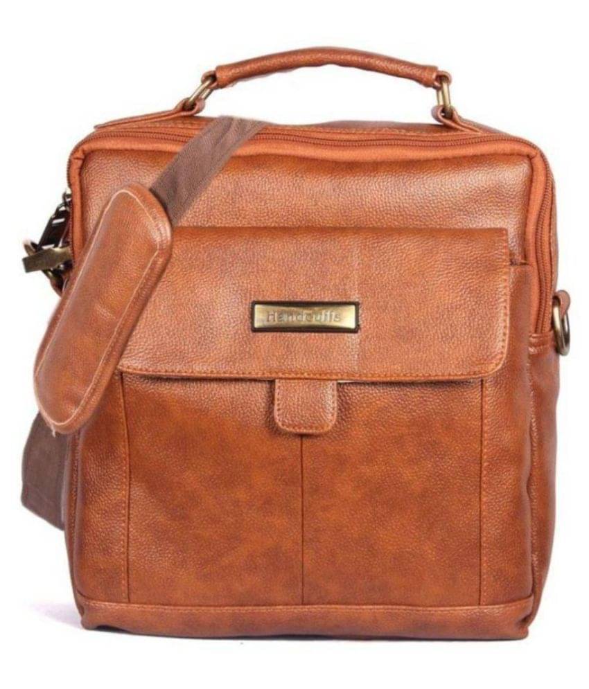     			Goodwin Tan Leather Office Messenger Bag