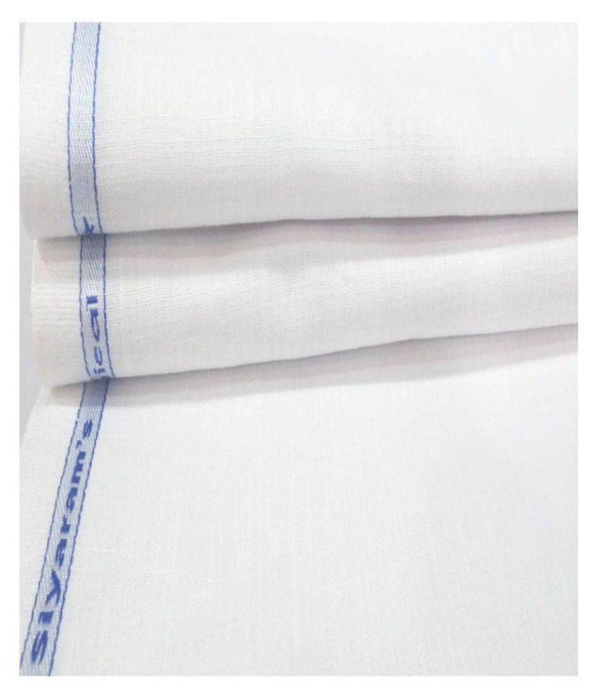     			Siyaram White Linen Unstitched Pant Pc