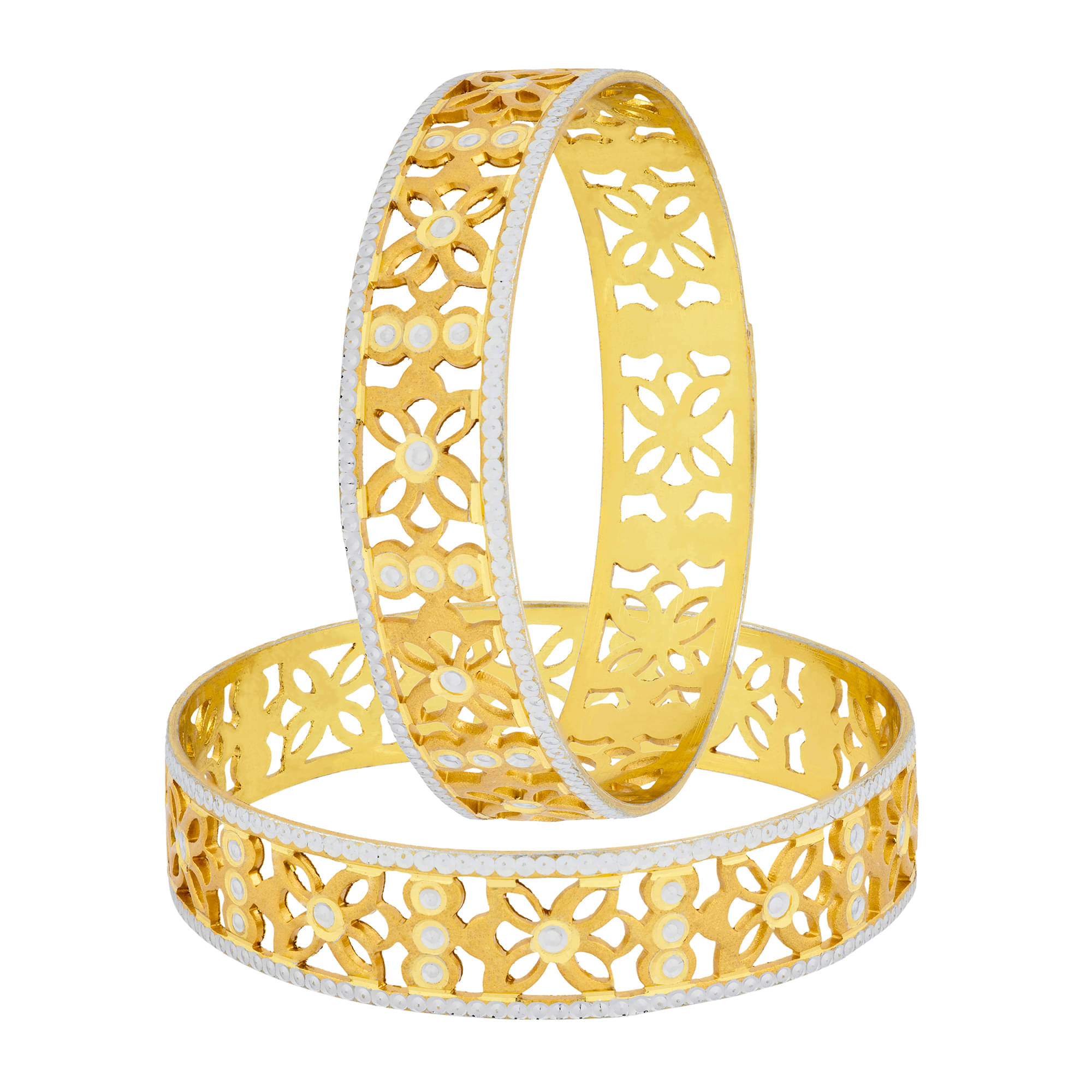     			The Jewelbox Golden Brass Pair Of Bangles