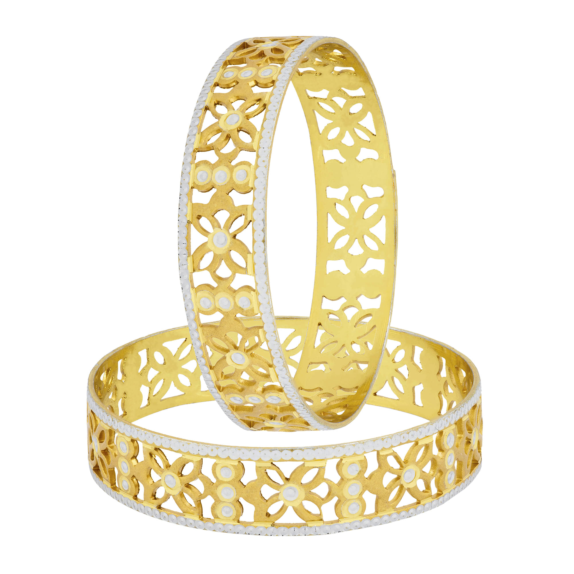     			The Jewelbox Golden Brass Pair Of Bangles