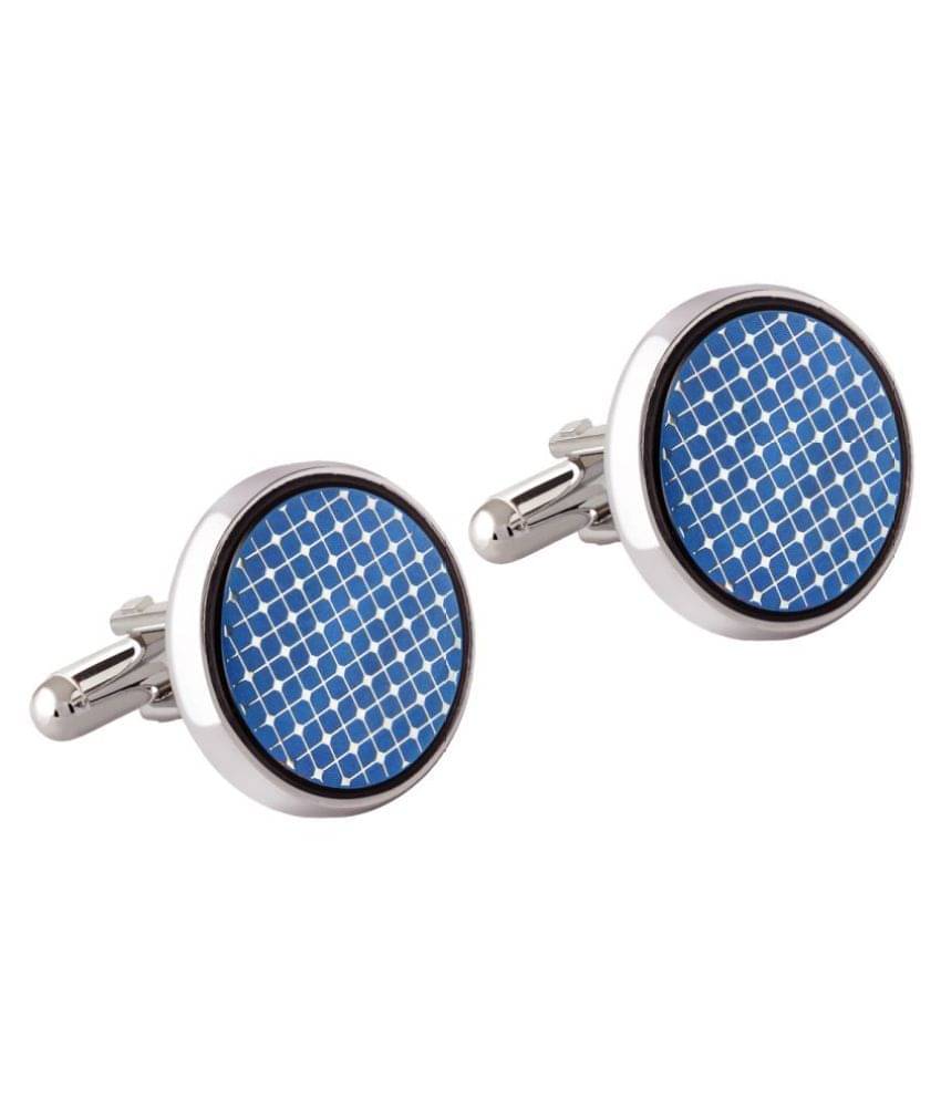     			The Jewelbox Filgree Blue Silver Rhodium Plated Brass Formal Shirt Blazer Suit Cufflinks Pair Men Gift Box