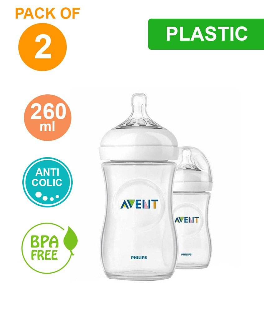 Philips Avent Natural Bottle 260ml (Twin Pack) for New Born Baby Philips Avent Natural Bottle 260ml (Twin Pack) for New Born Baby