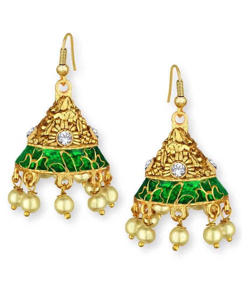     			Spargz Attractive Enamel Gold Plated Jhumki Earring For Women