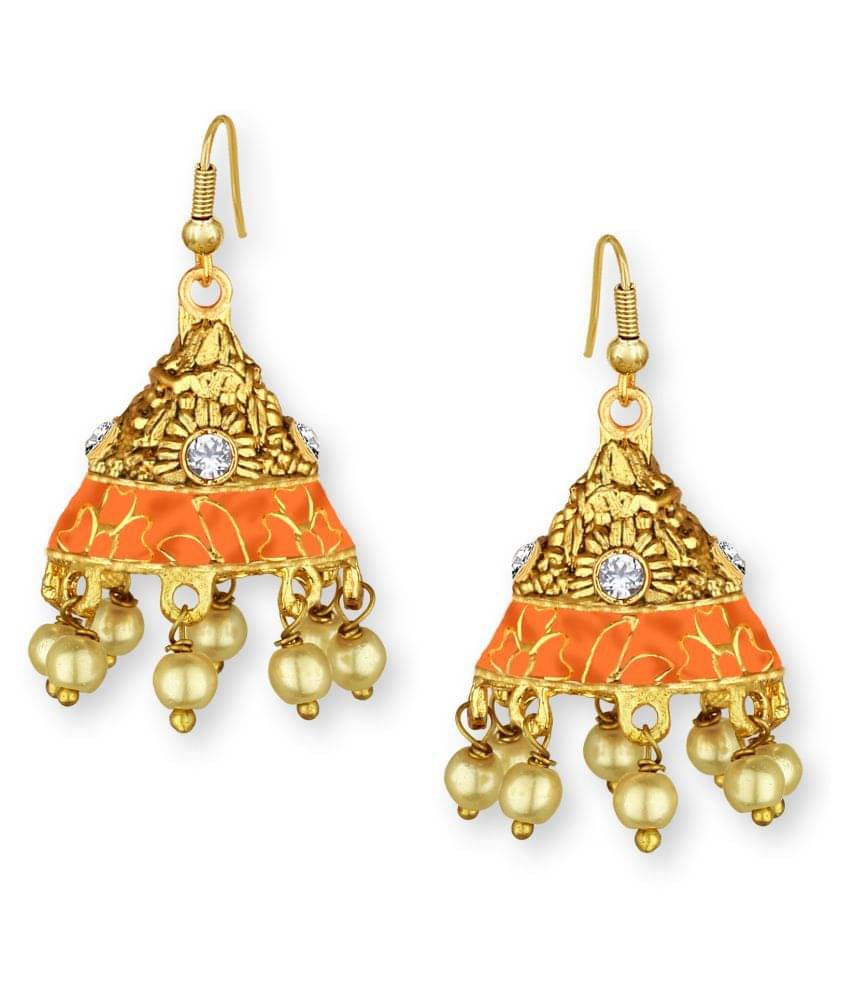     			Spargz Fancy Enamel Gold Plated Jhumki Earring For Women