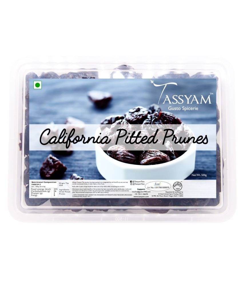 Tassyam California Prunes 500 gm     			Tassyam California Prunes 500 gm