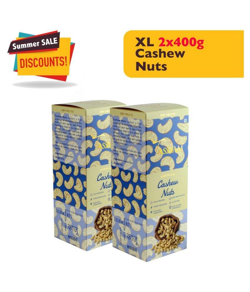 Tassyam Cashew nut (Kaju) 400 gm Pack of 2 Tassyam Cashew nut (Kaju) 400 gm Pack of 2