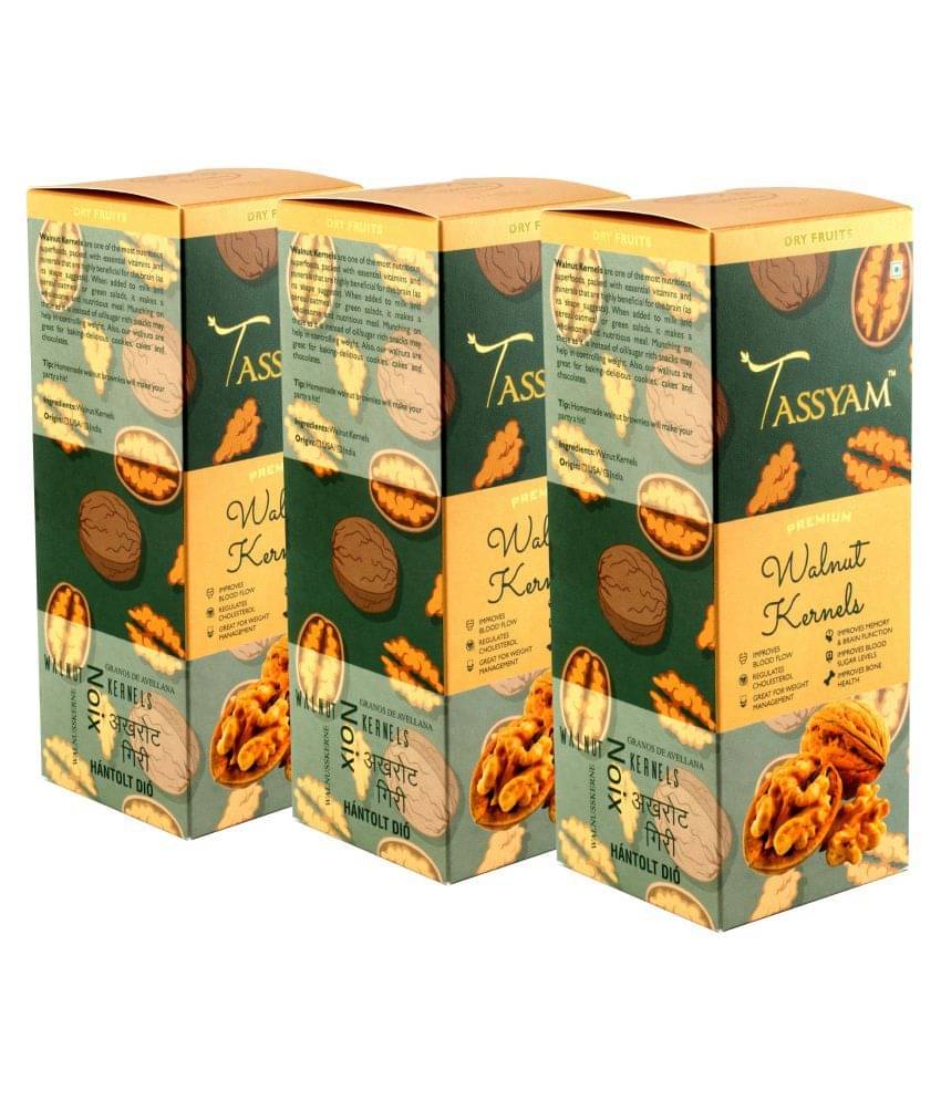 Tassyam Walnuts (Akhrot) 200 gm Pack of 3 Tassyam Walnuts (Akhrot) 200 gm Pack of 3