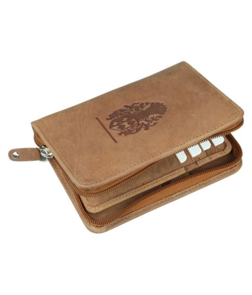 Style 98 Leather Tan Formal Short Wallet - Handbags | Buy online on ZillyBuy