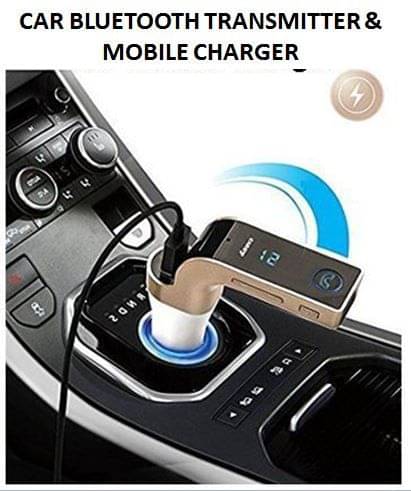     			Car Bluetooth Transmitter Device & Mobile Charger CARG7 for Alto, Maruti Swift & All Cars (Golden/Black)