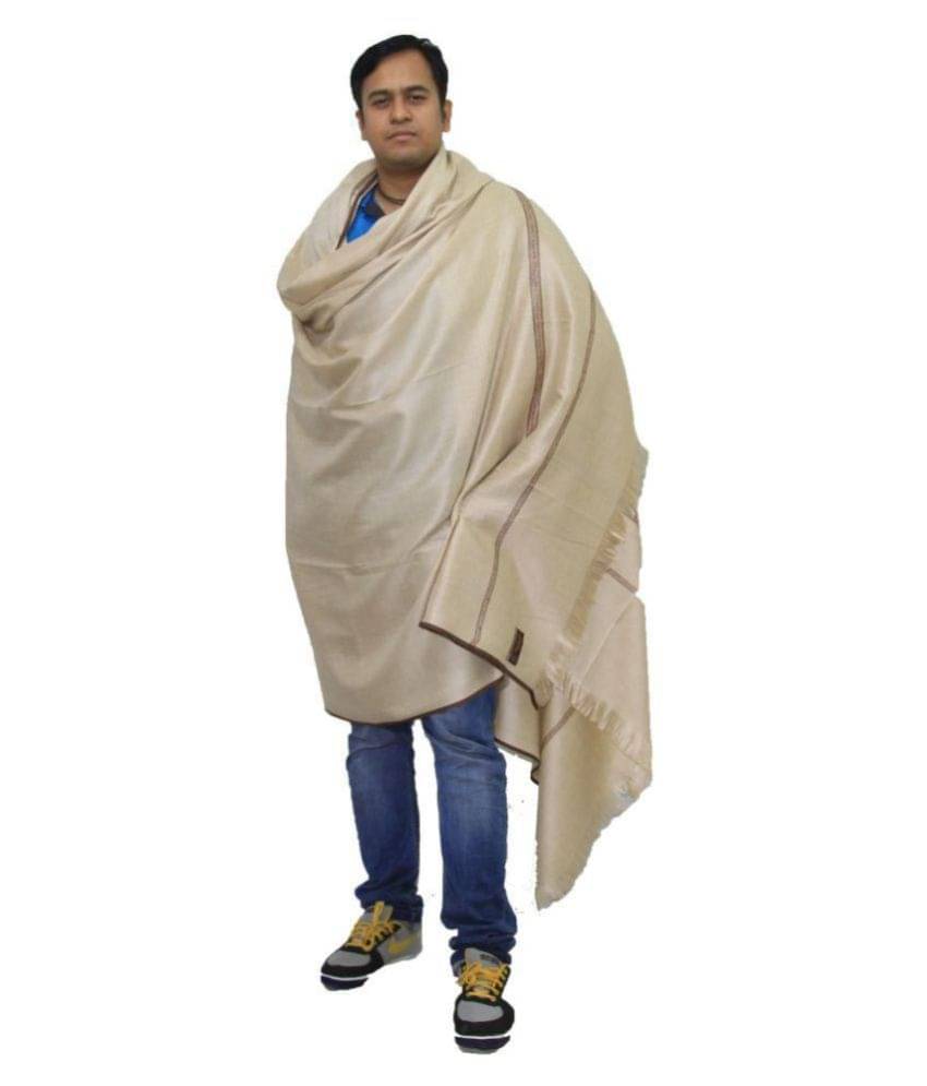     			Vrinde GhostWhite Borders Pashmina Shawls For Winters