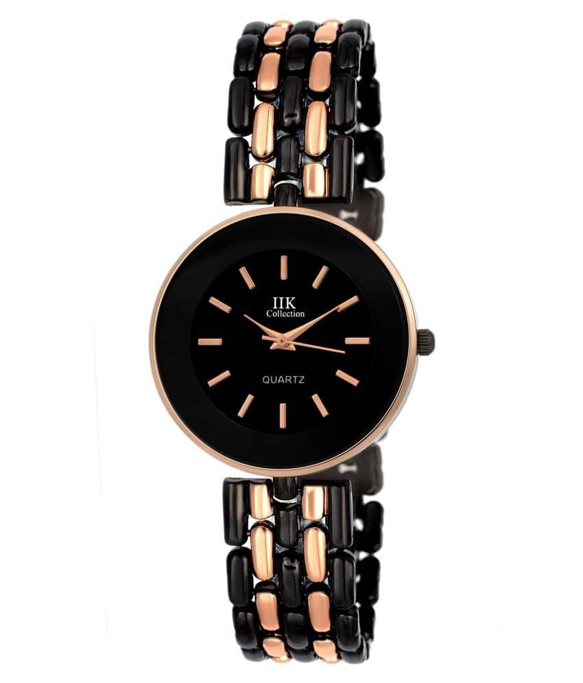     			IIK Collection Analog Black Watch For Women