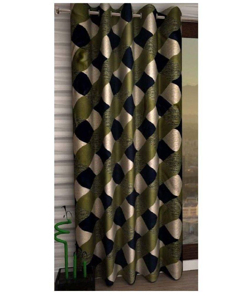     			Tanishka Fabs Semi-Transparent Curtain 7 ft ( Pack of 1 ) - Green