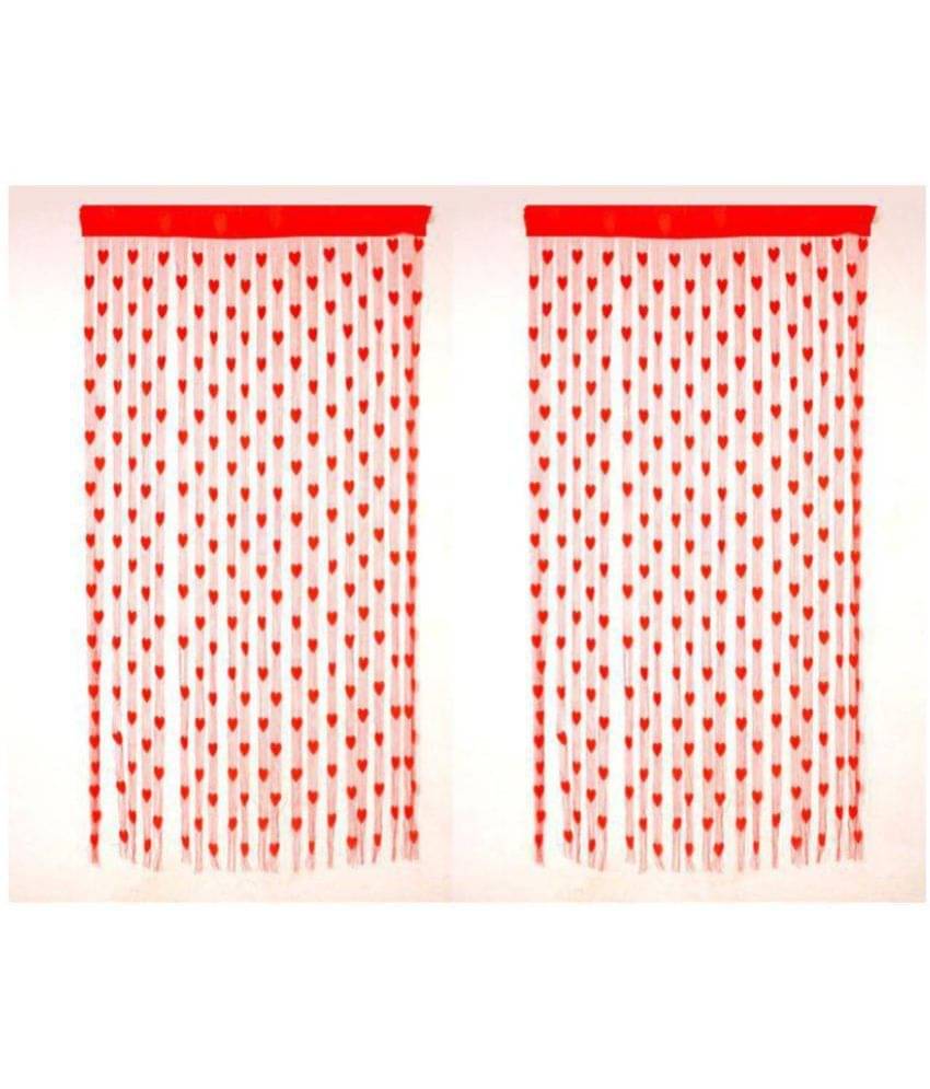 Tanishka Fabs Others Transparent Rod Pocket Door Curtain 6.5 ft Pack of 2 -Red Tanishka Fabs Others Transparent Rod Pocket Door Curtain 6.5 ft Pack of 2 -Red