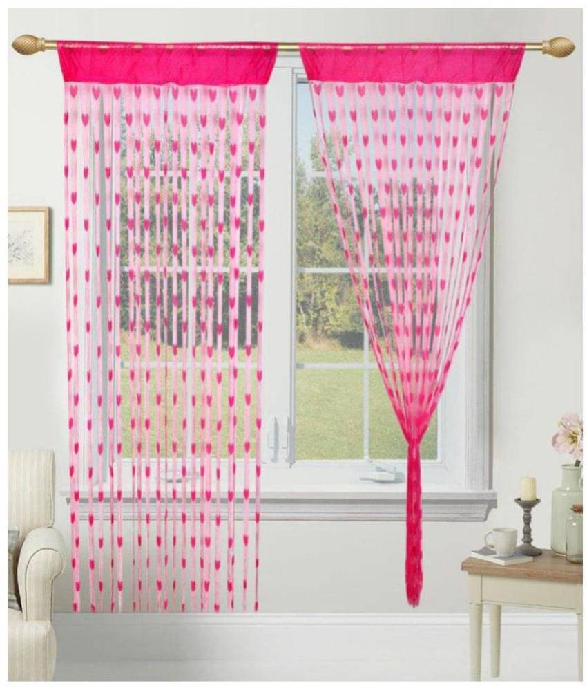 Tanishka Fabs Others Transparent Rod Pocket Door Curtain 6.5 ft Pack of 2 -Pink Tanishka Fabs Others Transparent Rod Pocket Door Curtain 6.5 ft Pack of 2 -Pink