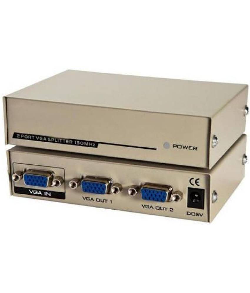 2 Port VGA Splitter Box - Connect 2 Monitors With 1 PC Laptop, VIDEO SPLITTER