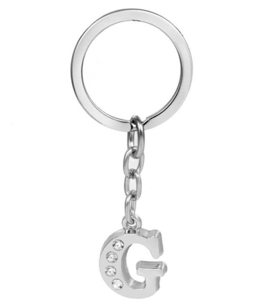 Alphabet G Chrome Metal Finish Keyring Key Chain  (Silver) - Jewellery Sets | Buy online on ZillyBuy