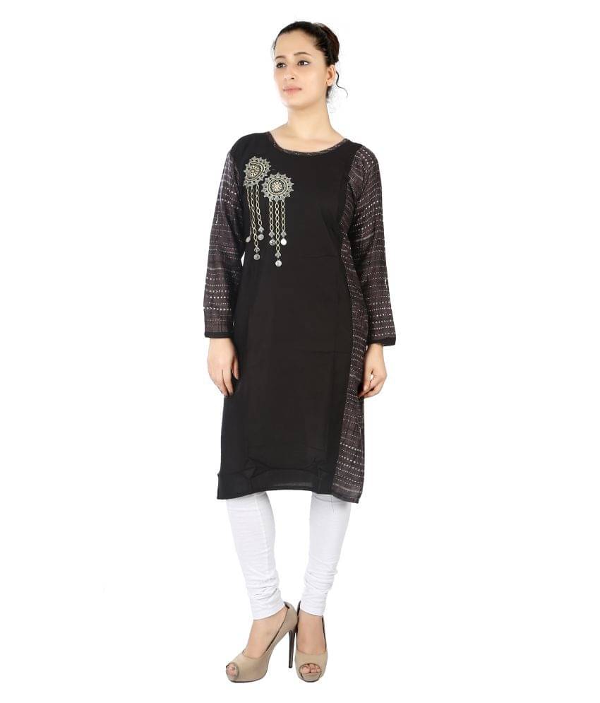 FCK-3 Grey Rayon Straight Kurti     			FCK-3 Grey Rayon Straight Kurti
