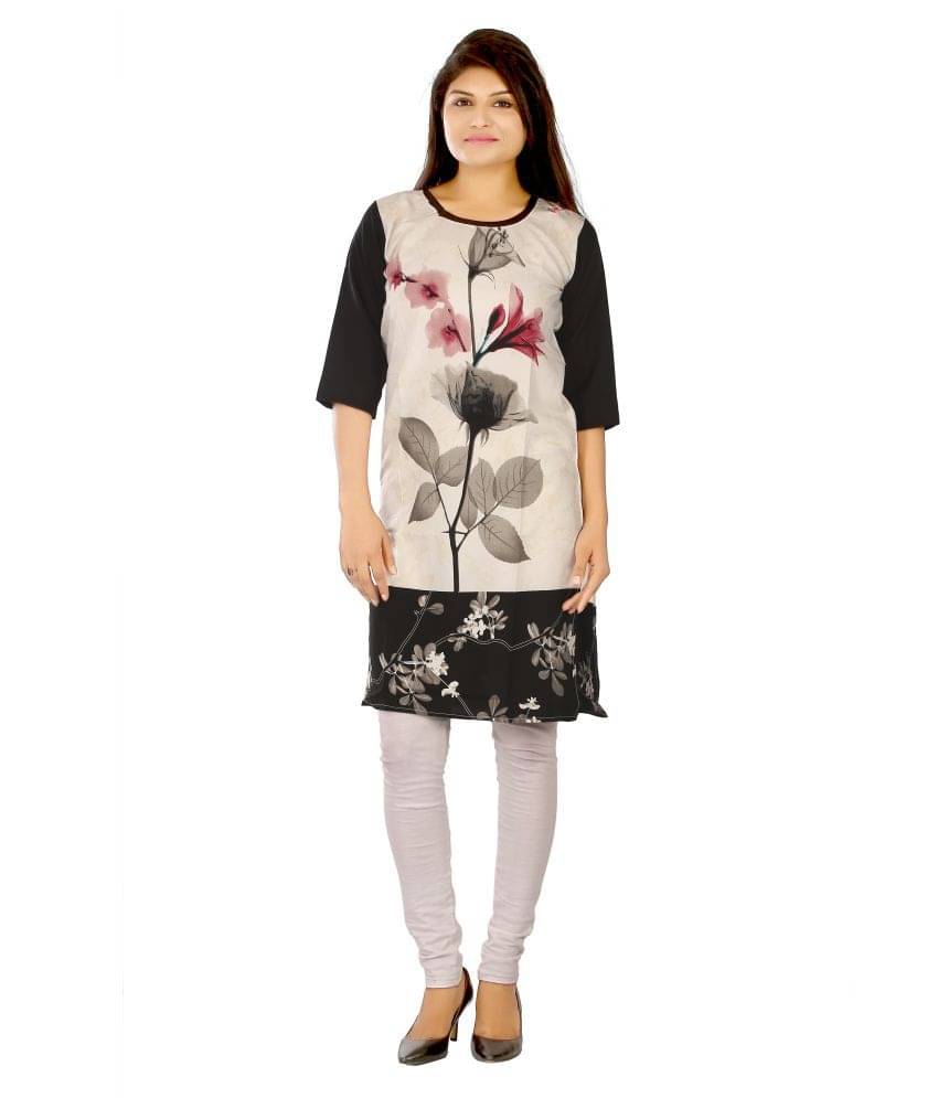     			FCK-3 Pink Crepe Straight Kurti