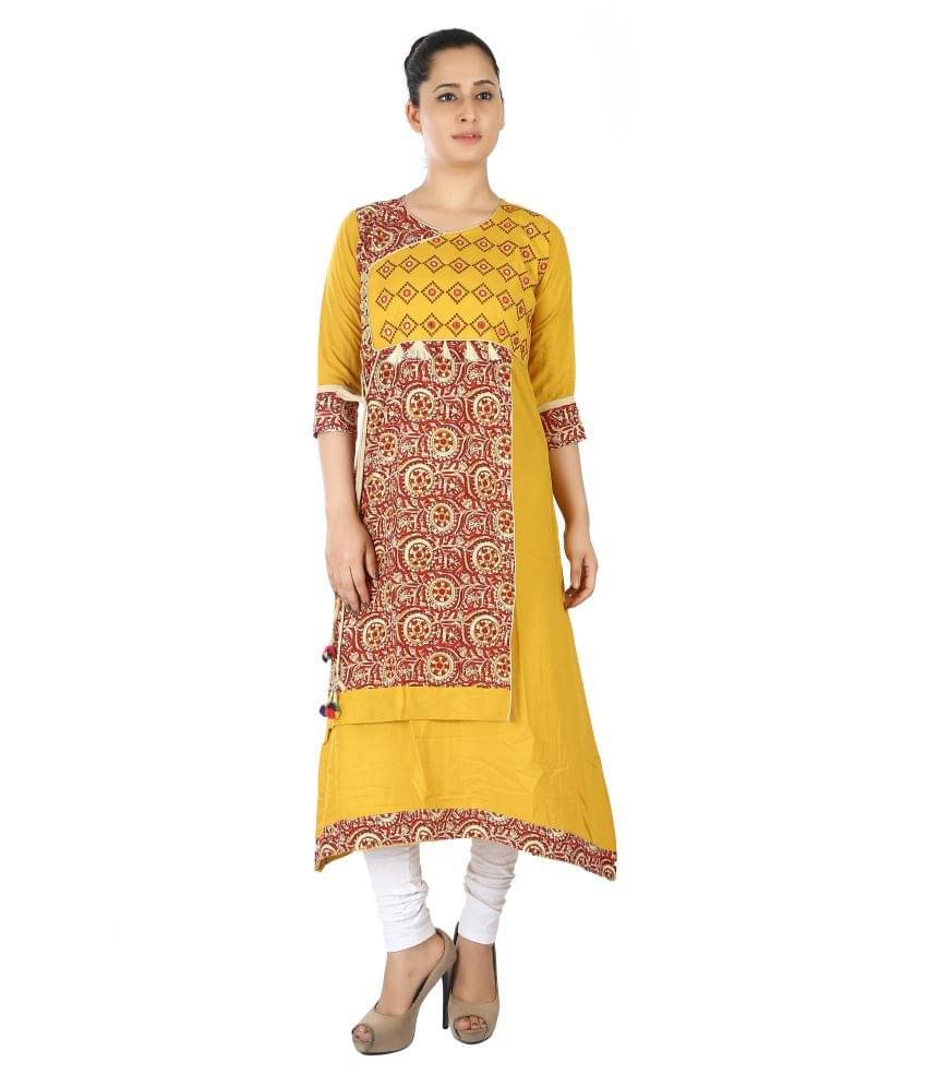 FCK-3 Red Rayon A-line Kurti FCK-3 Red Rayon A-line Kurti