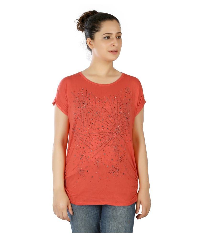 FCK-3 Women's Georgette Regular Top ( Orange ) FCK-3 Women's Georgette Regular Top ( Orange )