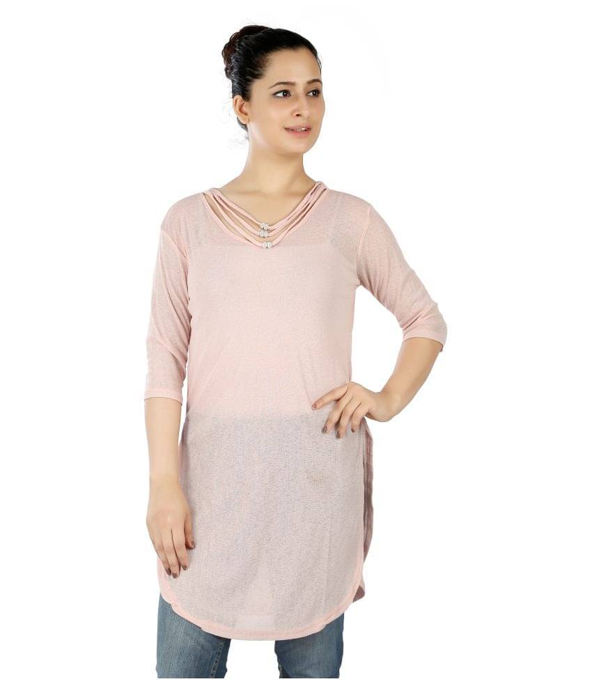 FCK-3 Women's Georgette Regular Top ( Pink ) FCK-3 Women's Georgette Regular Top ( Pink )