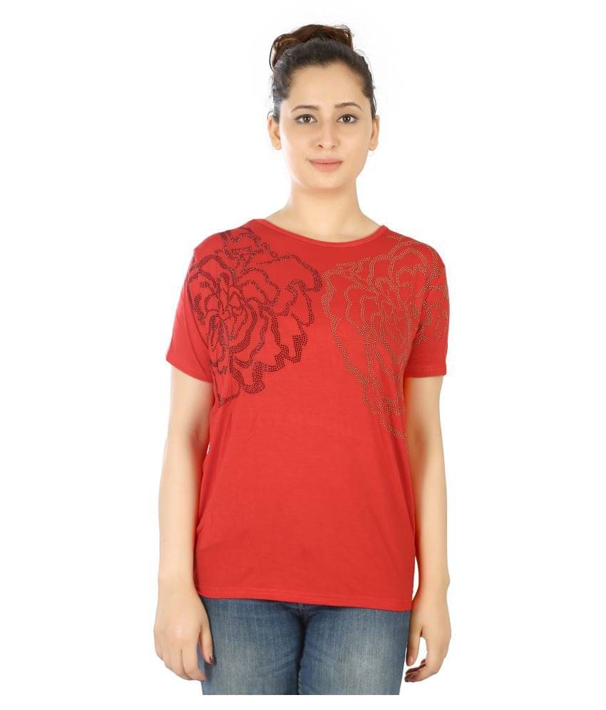 FCK-3 Women's Georgette Regular Top ( Red ) FCK-3 Women's Georgette Regular Top ( Red )
